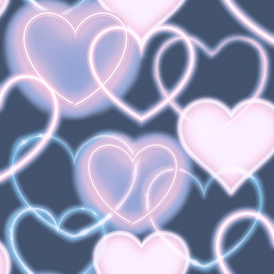 Neon Heart Wallpaper Navy / Pink Arthouse 925605
