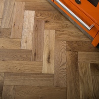 Parquet 18 x 90mm Smoked Golden Oak Herringbone Solid Wood Flooring
