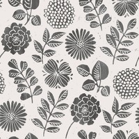 Inge Floral Vinyl Wallpaper Black Fine Decor FD26534