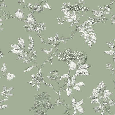 Laura Ashley Elderwood Wallpaper Sage Green 113348
