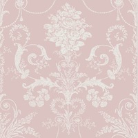 Laura Ashley Josette Damask Wallpaper Amethyst 113381