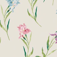 Laura Ashley Hawling Irises Wallpaper Soft Natural 127400