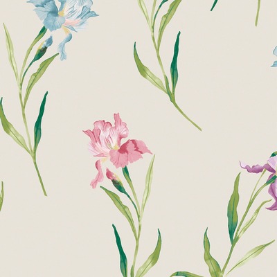 Laura Ashley Hawling Irises Wallpaper Soft Natural 127400
