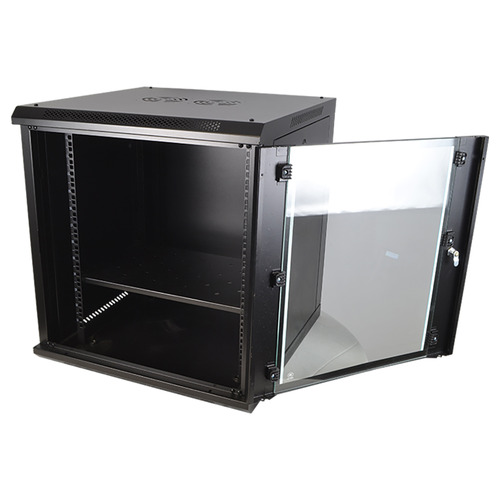 19" 12U Metal Rack Cabinet with Glass Door 600mm Deep Wall or Floor Mount