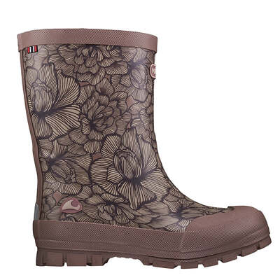 Viking Footwear Kids Jolly Thermo Print Rubber Boots - Dark Pink
