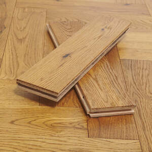 Lusso Venice Luxe Golden Oak Brushed & Oiled 20/6 mm Herringbone Engineered Wood Flooring