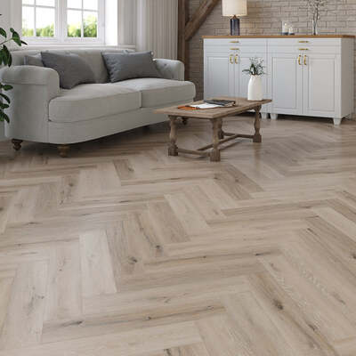 Lusso Taranto Seagrove Oak Herringbone SPC Click Vinyl Flooring – Lusso