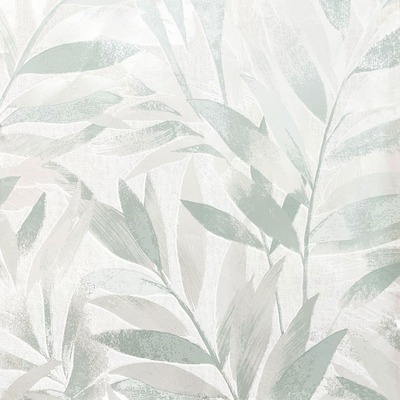 Fiji Leaf Textured Blown Vinyl Wallpaper Sage Green Rasch 311631
