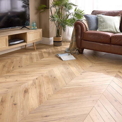 Lusso Palermo Phantom Oak Chevron Engineered Flooring – Lusso
