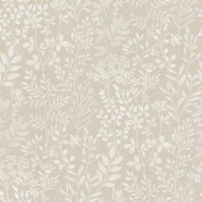 Karuna Embroidery Stitched Organic Trail Vinyl Wallpaper Taupe Grandeco 205002
