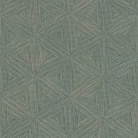 Boho Geometric Textured Vinyl Wallpaper Blue / Gold Rasch 571271