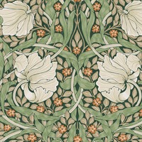 William Morris At Home Pimpernel Wallpaper Green 124242