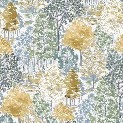 Laura Ashley Bernwood Wallpaper Ochre Yellow 130153

