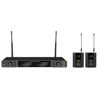 Beltpack Wireless Microphone System UHF Dual Channel Diversity 606-614MHz