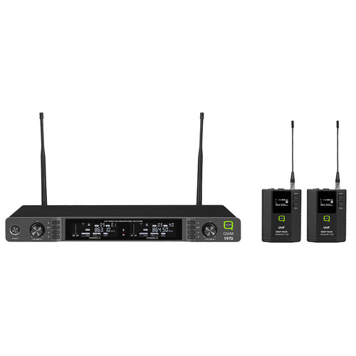 Beltpack Wireless Microphone System UHF Dual Channel Diversity 863-865MHz