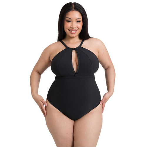 Curvy Kate Zip Tide Non Wired Swimsuit - Black