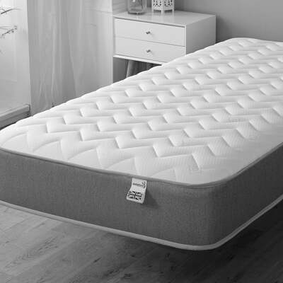 Starlight Beds Grey Zig-Zag Affordable Hybrid Memory foam with Open-coil Spring Mattress - 3ft Single Mattress – Starlight Beds™