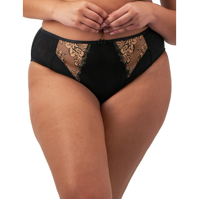 Elomi Teagan High Leg Brief - Black/Almond