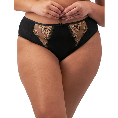Elomi Teagan High Leg Brief - Black/Almond