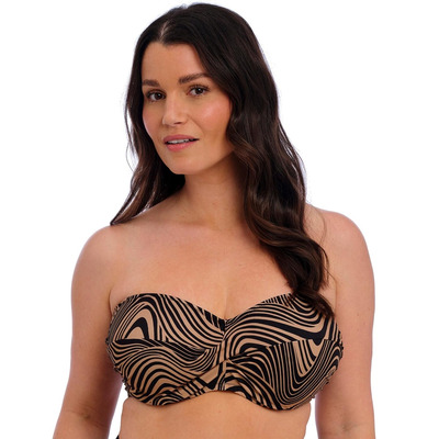 Fantasie Pemba Island Underwired Twist Bandeau Bikini Top - Mocha - 32FF
