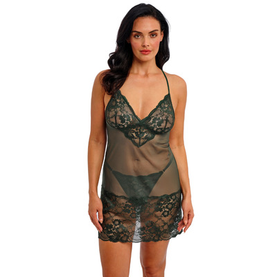 Wacoal Natsuki Lace Chemise - Juniper - M - 12
