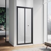 ELEGANT Matt Black 800mm Bifold Shower Door