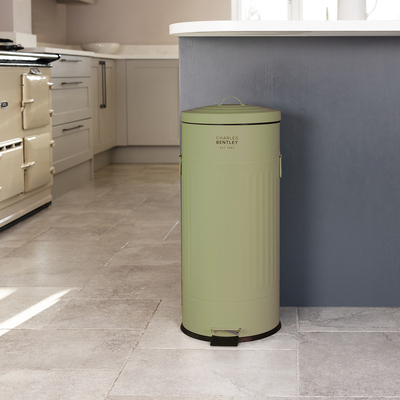 30L Retro Kitchen Pedal Bin Sage Green