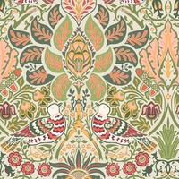 William Morris At Home Dove & Rose Wallpaper Olive 140481