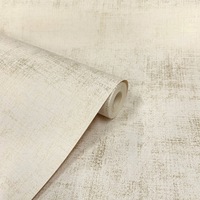 Linen Texture Wallpaper Cream / Gold World of Wallpaper AF0047