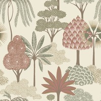 Akiko Floral Wallpaper Pink / Green Belgravia 2333