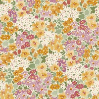 Ditsy Floral Wallpaper Yellow / Purple Grandeco A80501
