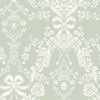 Bow Damask Wallpaper Sage Green Holden 14170