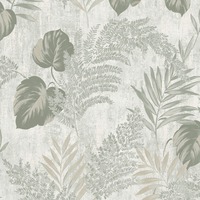 Phelan Leaf Vinyl Wallpaper Green Muriva 209113