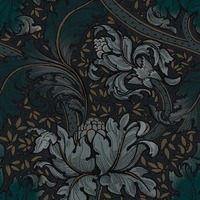 Laurence Llewelyn-Bowen Morris Major Floral Wallpaper Blue LB25144