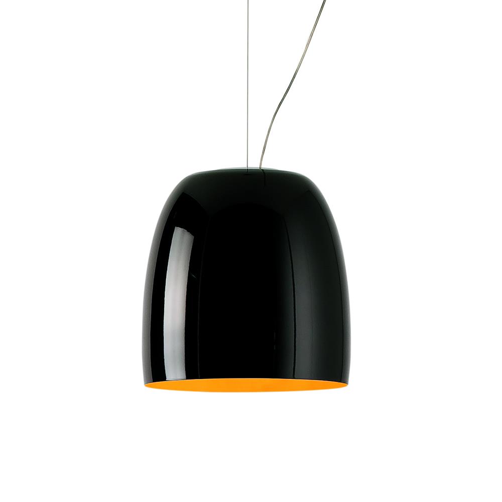 Prandina Glass Notte Pendant Black With Gold Interior S3 Led Designer Pendant Lighting