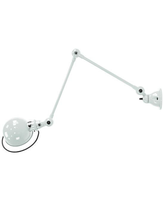 Jielde Loft Two Arm Wall Light White Gloss Plug Switch And Cable