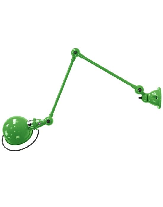 Jielde Loft Two Arm Wall Light Apple Green Matt Plug Switch And Cable