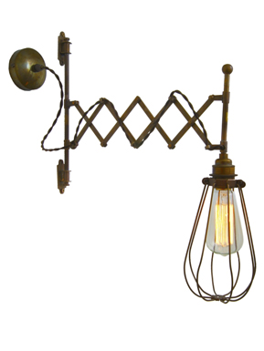 Scissor Arm Wall Light Bulb Cage