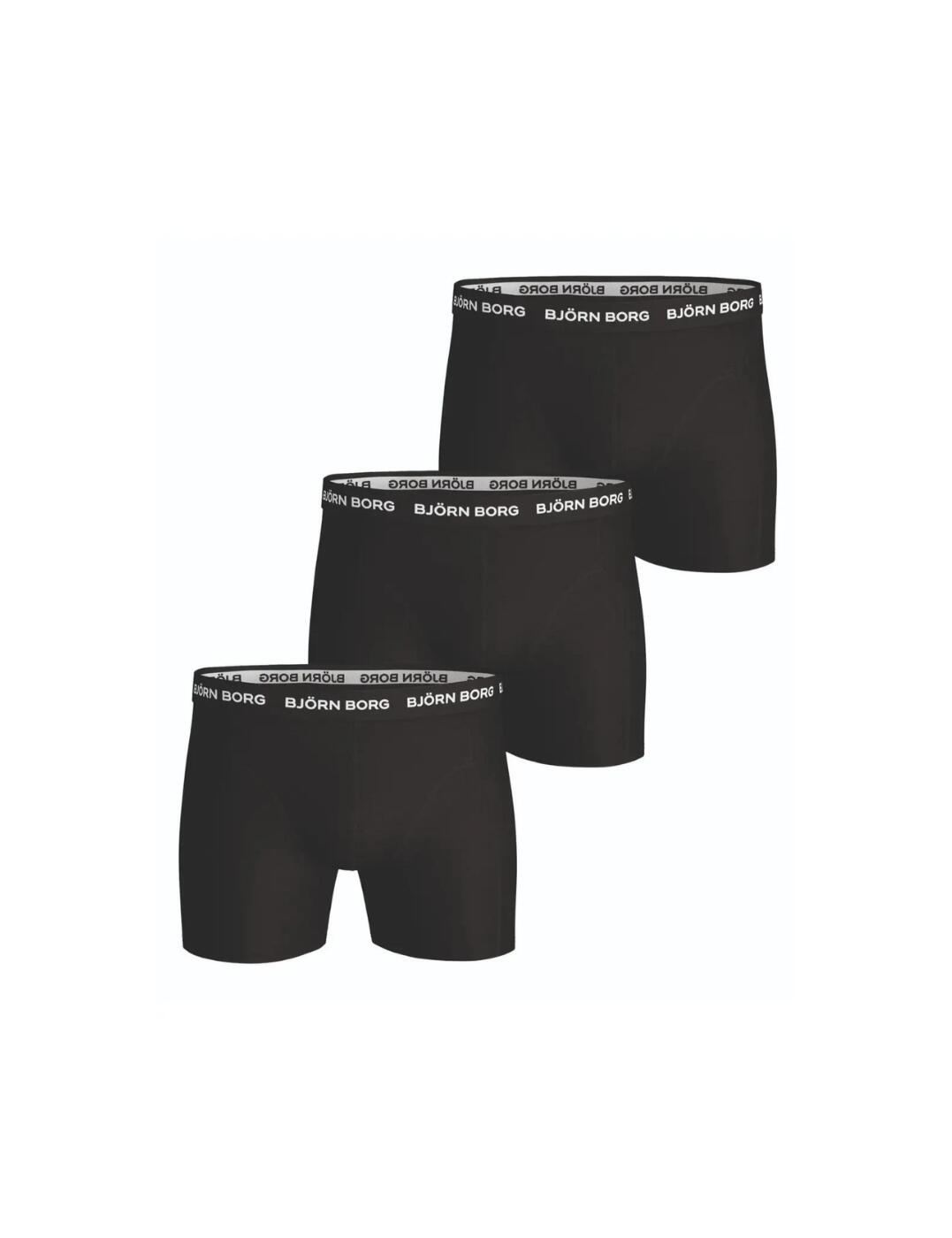 Bjorn Borg provides the ultimate comfy basics with the Cotton Stretch range. These boxers come in a multipack of 3 making it easier to refresh your underwear drawer. It features a stylish design with plain opaque material with a branded waistband which ensures a comfortable fit with soft materials and an elastic waistband.  Multipack of 3 Boxers Branded elastic waistband Classic plain design Country of Origin:- China Composition:- 95% Cotton &pipe; 5% Elastane Listed in UK sizes  55424-98819-1281351 9999-1024 Men's Brief