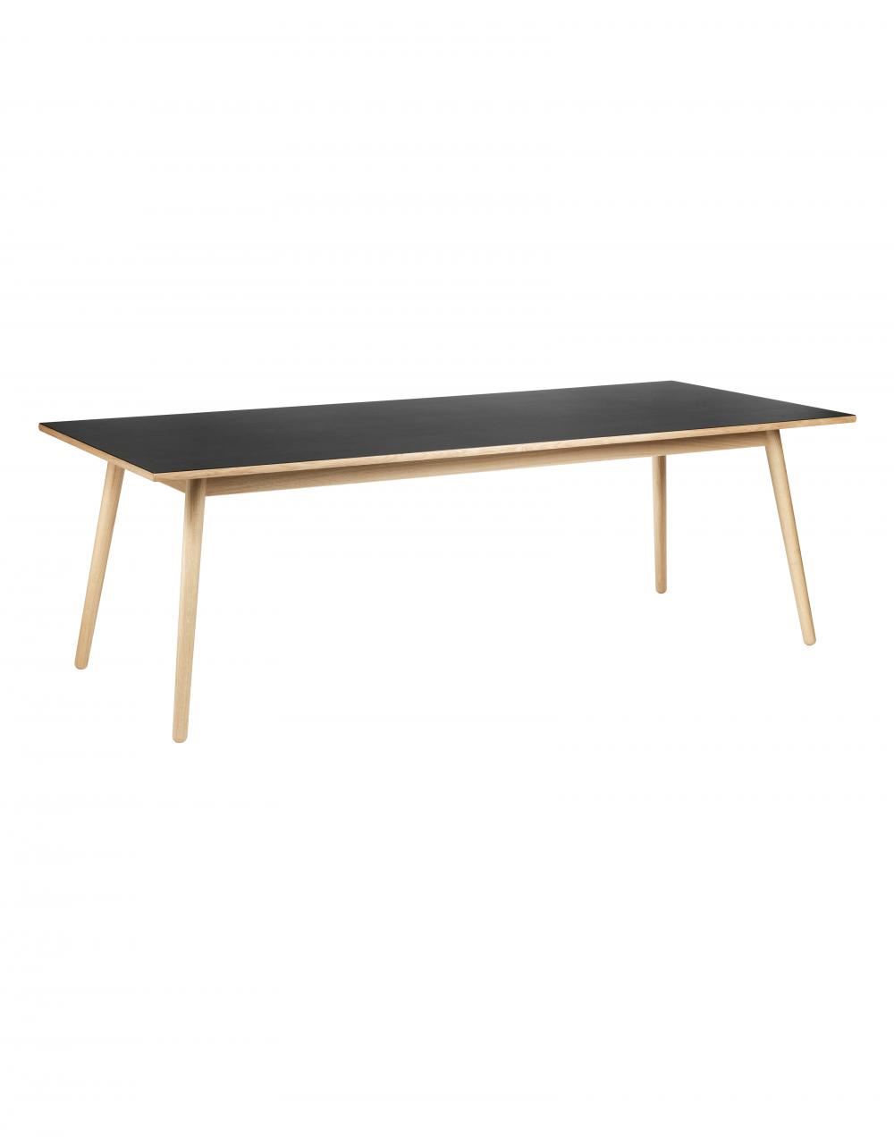 C35 Dining Table Large Beech With Black Lino Top Beech With Black Lino Top