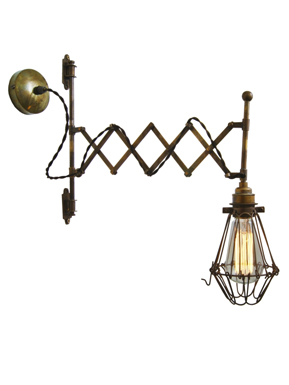 Scissor Arm Wall Light Classic Cage