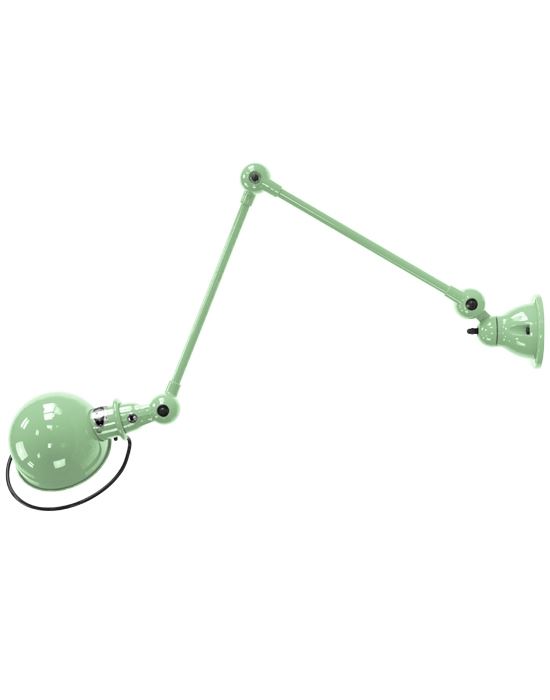 Jielde Loft Two Arm Wall Light Water Green Matt Plug Switch And Cable