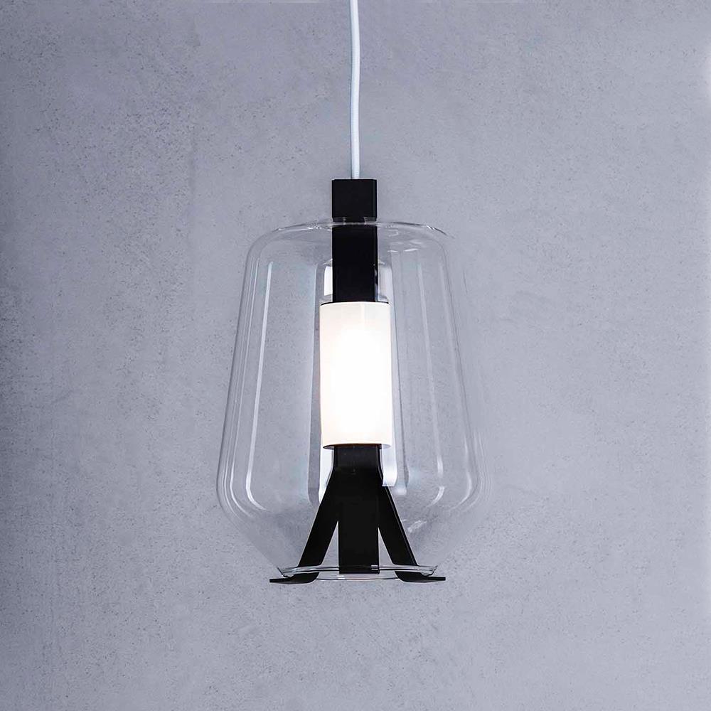 Prandina Luisa Pendant Small Matt Black Clear Dimmable Clear Designer Pendant Lighting