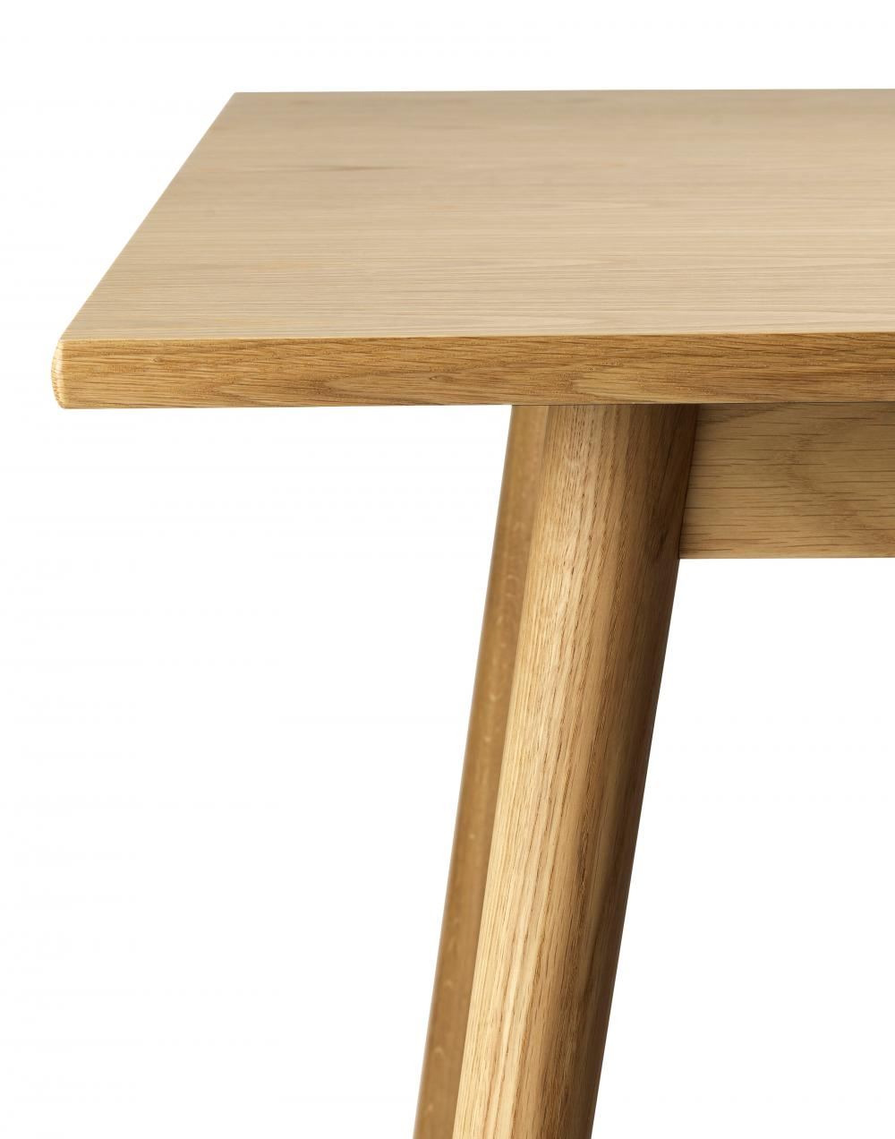 C35 Dining Table Small Medium Small Oak Beech With Black Lino Top
