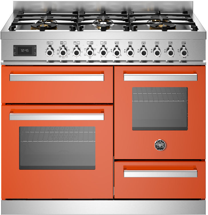 Bertazzoni Pro106l3eart Professional 100cm Dual Fuel Range Cooker Orange