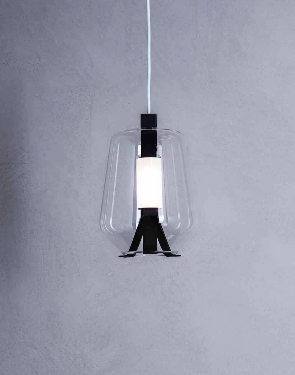 Prandina Luisa Pendant Small Matt Black Clear None Clear Designer Pendant Lighting