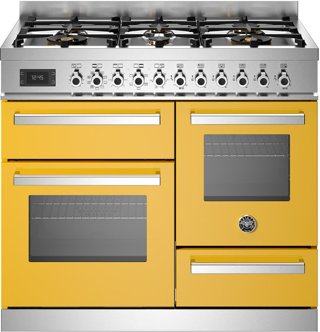 Bertazzoni Pro106l3egit Professional 100cm Dual Fuel Range Cooker Yellow