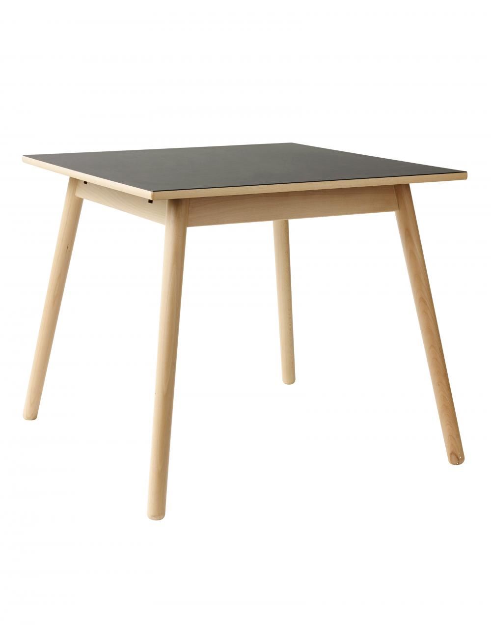 C35 Dining Table Small Medium Small Beech With Black Lino Top None