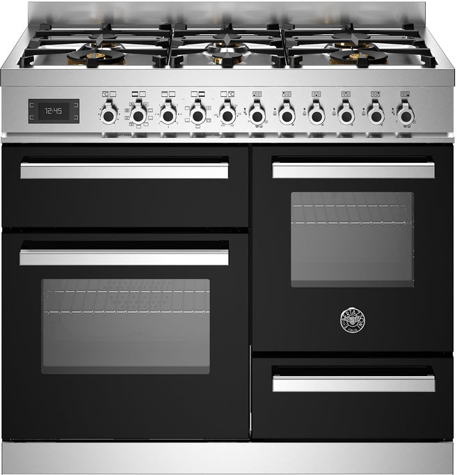 Bertazzoni Pro106l3enet Professional 100cm Dual Fuel Range Cooker Black