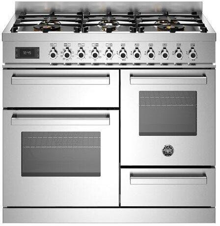 Bertazzoni Pro106l3ext Professional 100cm Dual Fuel Range Cooker Stainless Steel